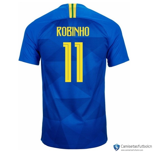 Camiseta Seleccion Brasil Segunda equipo Robinho 2018 Azul